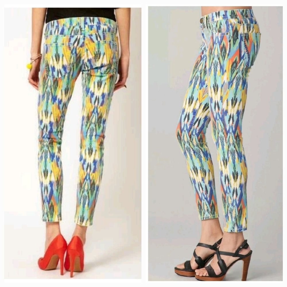 Current/Elliott The Stiletto Multi Arrow Print Jeans 25 Waist